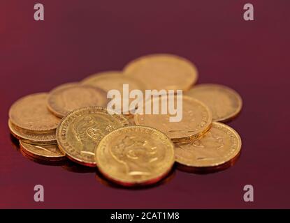 Old german gold coins Stock Photo