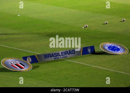 Belo Horizonte, Brazil. 08th Aug, 2020. Cruzeiro x Botafogo SP face each other for the first round of the Campeonato Brasileiro Série B, held at Mineirão Stadium, Belo Horizonte, MG. Credit: Dudu Macedo/FotoArena/Alamy Live News Stock Photo