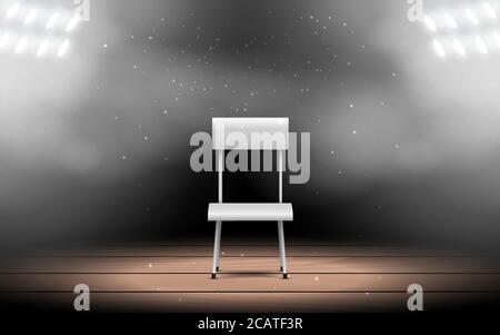 white chair with spotlight on the stage Stock Vector
