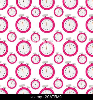 stopwatch seamless pattern vector illustration background Stock Vector