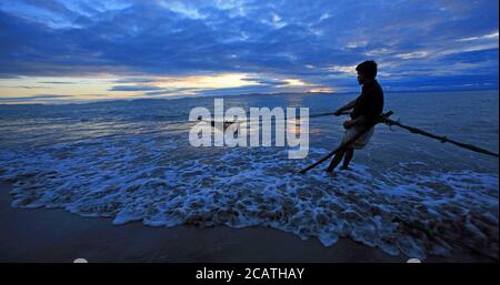 It was fishing in the Bay of Bengal at Saint Martin’s Island, locally known as Narkel Jinjira. It is the only coral island and a famous tourist spot. Stock Photo