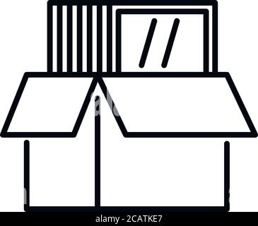 Windows installation box icon. Outline windows installation box vector icon for web design isolated on white background Stock Vector