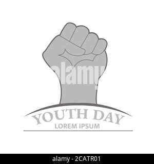 Illustration vector design of youth day logo for celebration Stock Vector
