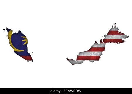 Map of Malaysia on weathered concrete Stock Photo - Alamy