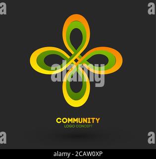 Business networking logo. Logo design company vector. Abstract modern icon shape idea. Web business concept. Stock Vector