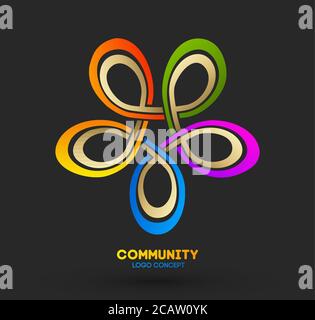 Business networking logo. Logo design company vector. Abstract modern icon shape idea. Web business concept. Stock Vector