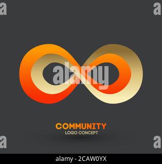 Logo connecting people. Logo design company vector. Abstract modern icon shape idea. Web business concept. Stock Vector