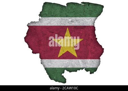 Map of Suriname on weathered concrete Stock Photo - Alamy