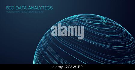 Music abstract background blue. Data technology abstract futuristic illustration. Big data visualization. EPS 10. Stock Vector