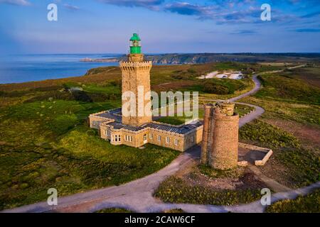 France, Brittany, Cotes d'Armor (22), Cap Frehel lighthouse Stock Photo