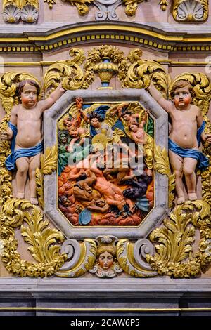 France, Finistere (29), the parish enclosure of Lampaul-Guimiliau, the Notre-Dame church Stock Photo