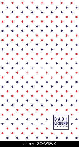 Abstract Octagonal Stars Shape Ornament. American style cover background design template. Red White Blue Color Theme. Vector Illustration. Stock Vector