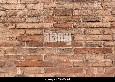 Red brick grungy background wall texture. Stock Photo