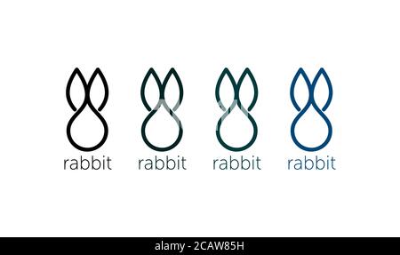 Rabbit Logo Design Template. Vector Illustration. logotype Stock Vector