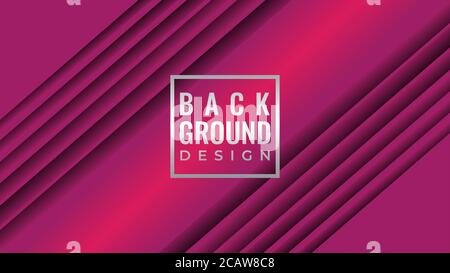 Diagonal stripes line pattern with blank space vector illustration. Abstract ribbed background design template. Magenta Violet gradient color theme. Stock Vector