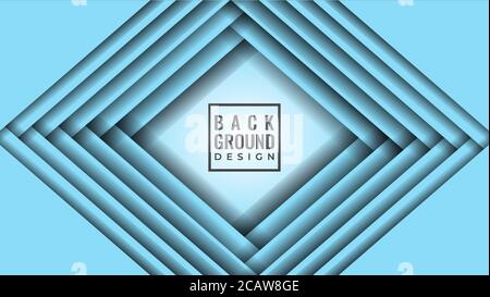 Layered Square Shape Vector Illustration. Abstract Background Design Template. Light Blue Color Theme.  Simple and Clean Design Style Stock Vector