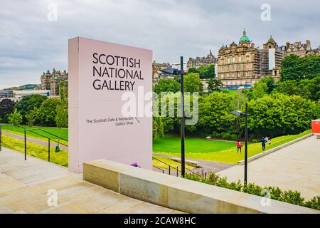 Outside the Scottish National Portrait Gallery in Edinburgh Scotland.