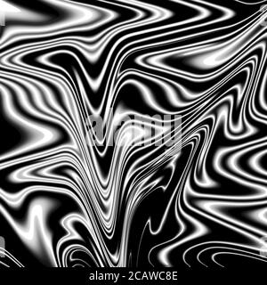 Illustration with black and white wavy patterns Stock Photo - Alamy