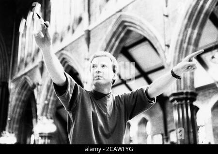 MORTE D'ARTHUR by Sir Thomas Malory dramatised and directed by David Freeman composer: Nigel Osborne design: David Roger lighting: Michael Calf  in rehearsal: David Freeman St Paul's Church, Hammersmith, London W6 / a Lyric Theatre Hammersmith production 31/07/1990 (c) Donald Cooper Stock Photo