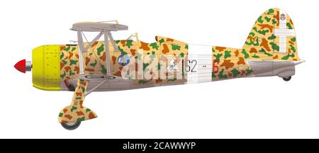 Fiat CR.42 Falco of the 162nd Flight of the 161st Autonomous Fighter Group of the Italian Royal Air Force, 1940 Stock Photo