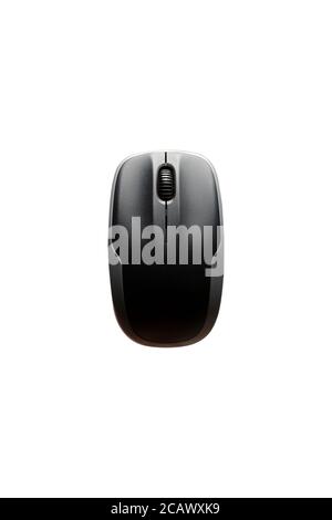 above view of computer mouse on white background. Stock Photo