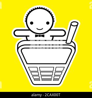 vector icon mobile phone and man to refer to the service and repair of phones and equipment Stock Vector