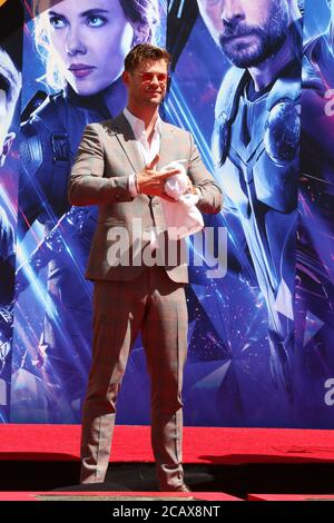 LOS ANGELES - APR 23:  Chris Hemsworth at the Avengers Cast Members Handprint Ceremony at the TCL Chinese Theater on April 23, 2019 in Los Angeles, CA Stock Photo