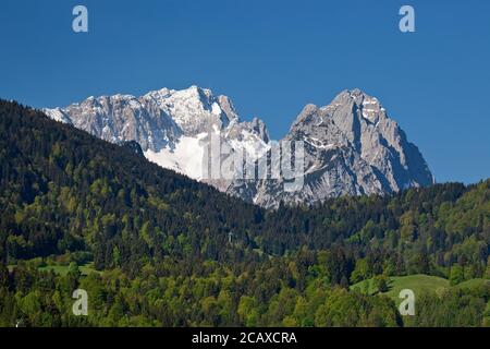 geography / travel, Germany, Bavaria, Garmisch- Partenkirchen, Zugspitze (peak), Garmisch-Partenkirche, Additional-Rights-Clearance-Info-Not-Available Stock Photo
