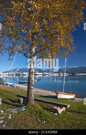 geography / travel, Germany, Bavaria, Rieden on the Forggensee, view across the Forggensee at the Amme, Additional-Rights-Clearance-Info-Not-Available Stock Photo