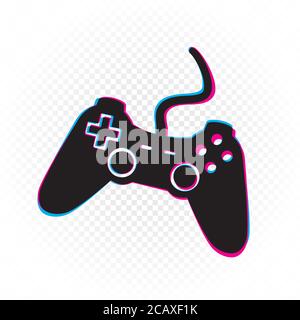 glitch gamepad computer joystick icon Stock Vector