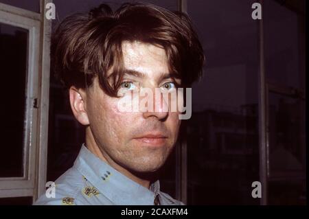 Will sergeant from Echo & the Bunnymen during an interview with WEA Records. London, May 28, 1987 | usage worldwide Stock Photo