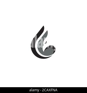 Oil or Water Drop and Falcon logo / icon design Stock Vector