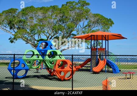 Brand new playground in Gilchrist Park, Punta Gorda, FL USA Stock Photo