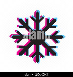 glitch snow sign on white background Stock Vector