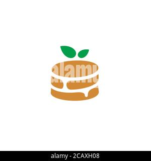 a simple Pancake logo / icon design Stock Vector