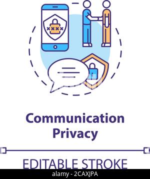 Communication privacy concept icon. Personal messages protection idea thin line illustration. Personal space. Confidentiality. Vector isolated outline Stock Vector
