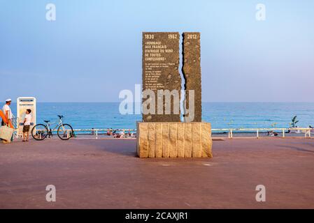 50 years after the end of the Algerian war, the city of Nice inaugurated on June 30, 2012, a monument dedicated to the French of North Africa. Stock Photo