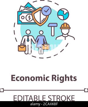 en milliard Genbruge Eve Economic rights concept icon. Socio economic principles idea thin line  illustration. Equal rights. Business. Workplace equality. Empowerment.  Vector i Stock Vector Image & Art - Alamy