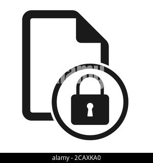 File flat icon with lock isolated on white background. Locked document symbol vector illustration . Stock Vector