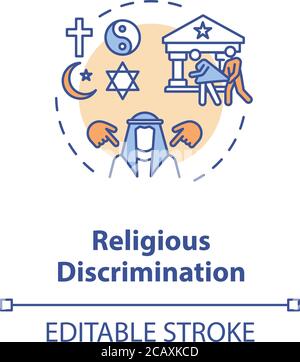 Religious discrimination concept icon. Mistreatment based on religion ...