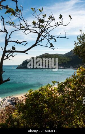 Portinho da Arrábida beach and port, in Setúbal, Portugal. Stock Photo