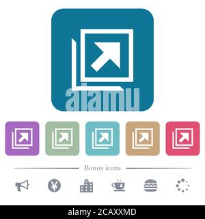 Open in new window white flat icons on color rounded square backgrounds. 6 bonus icons included Stock Vector