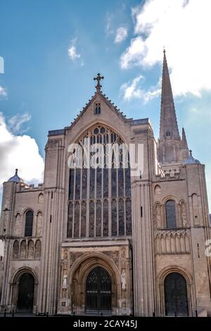 Medieval cathedral in the city captured on a bright and sunny day Stock Photo