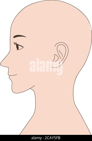 Mannequin of skinhead woman face. Vector illustration isolated on white background. Stock Vector