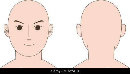 Mannequin of skinhead man face. Vector illustration isolated on white background. Stock Vector
