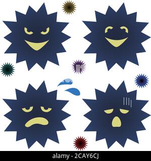 Set of various viruses. Vector illustration isolated on white background. Stock Vector