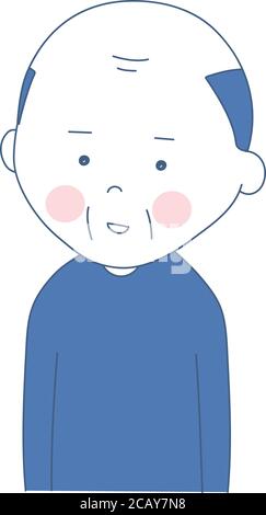 Too skinny man due to illness. Two-tone vector illustration isolated on white background. Stock Vector