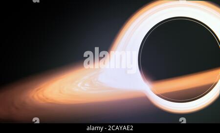 Black Hole in Space Closeup - 3D Illustration Stock Photo