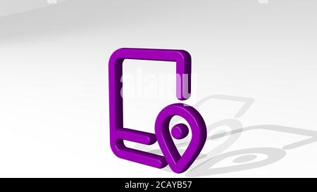 pin 3D icon casting shadow - 3D illustration for map and background ...