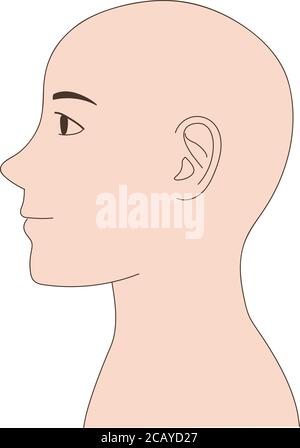 Mannequin of skinhead woman face. Vector illustration isolated on white background. Stock Vector